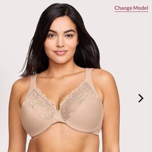 Glamorise Low Cut WonderWire Lace Bra